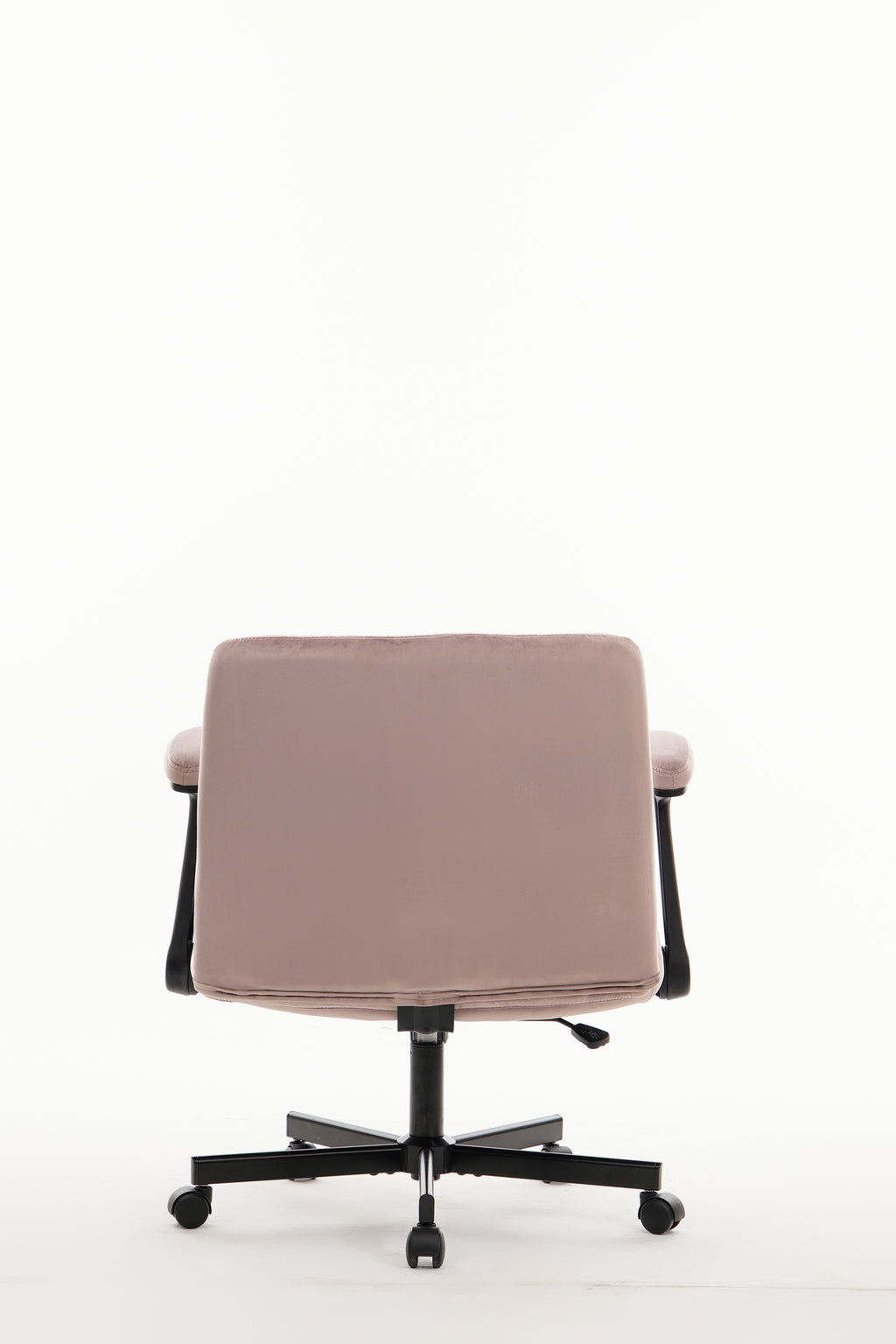 Pink Velvet Criss Cross Armrest Office Chair with Wheels - Comfortable for Home Office, Reading & Vanity | Premium Home Decor