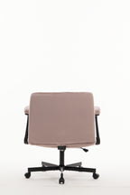 Pink Velvet Criss Cross Armrest Office Chair with Wheels - Comfortable for Home Office, Reading & Vanity | Premium Home Decor