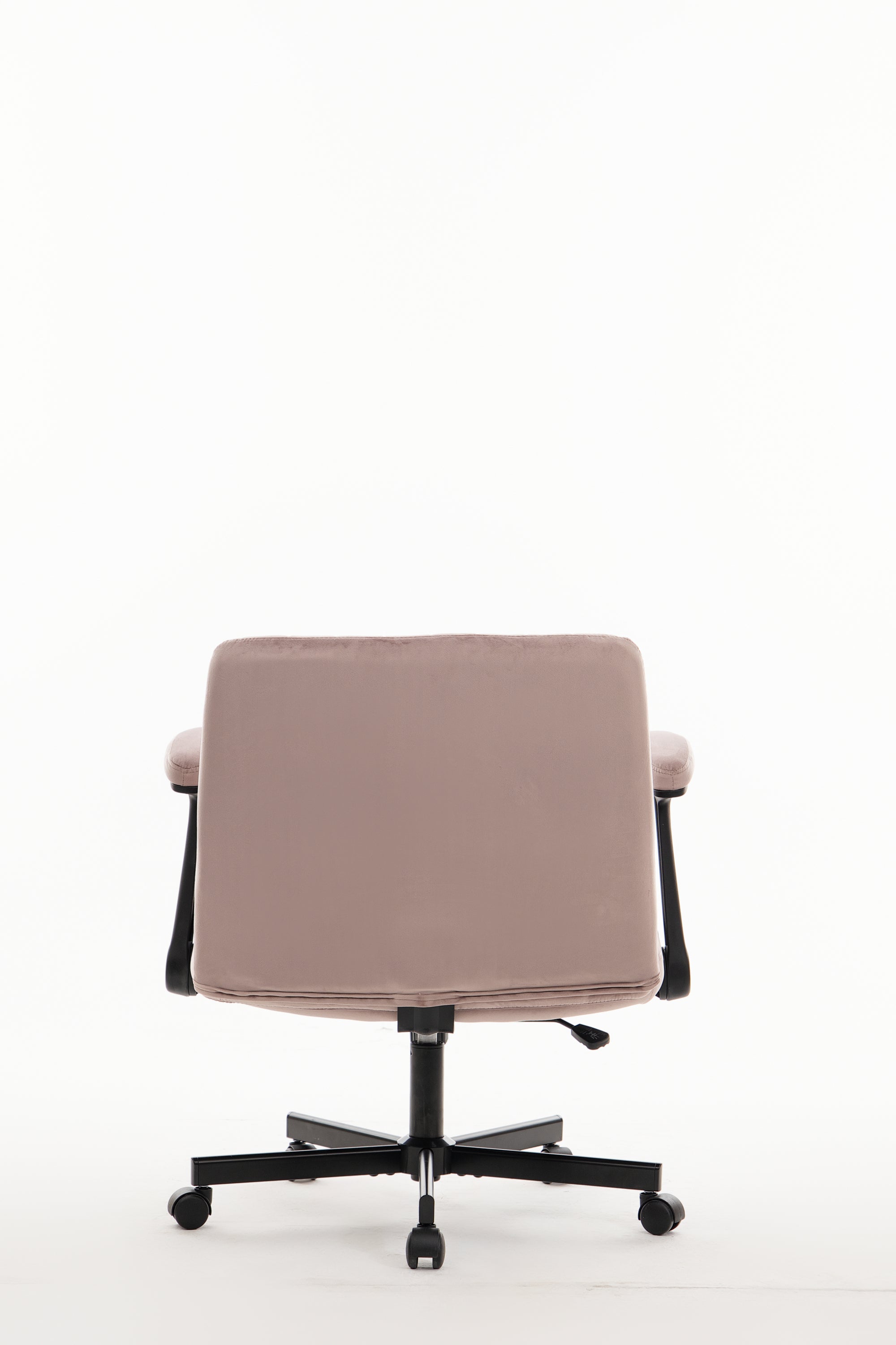 Pink Velvet Criss Cross Armrest Office Chair with Wheels - Comfortable for Home Office, Reading & Vanity | Premium Home Decor