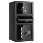 Stylish 3.6 Cubic Feet Drop Safe, Large Capacity Front Drop Slot Safe Box with Digital Keypad, Heavy Duty 3 Tiers Cash Deposi