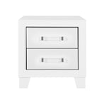 OMODA 5PC Full Bedroom Set with LED Accent Lighting in White Rubber Wood Finish - Grand Goldman Shop