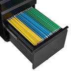 3-Drawer Mobile File Cabinet with Lock, 5 Wheels (2 Brakes + Anti-Tip),Cold Rolled Steel Fully Assembled Metal Filing Cabinet