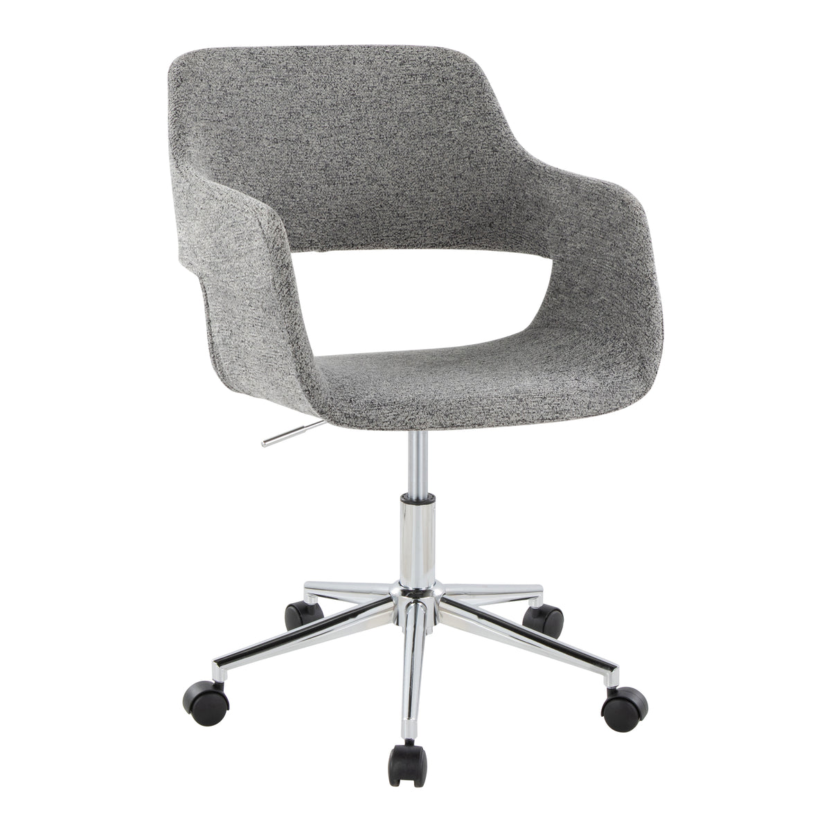 Contemporary Task Chair in Chrome Metal and Grey Fabric | Premium Home Decor - Grand Goldman