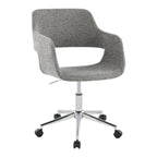 Contemporary Task Chair in Chrome Metal and Grey Fabric | Premium Home Decor - Grand Goldman