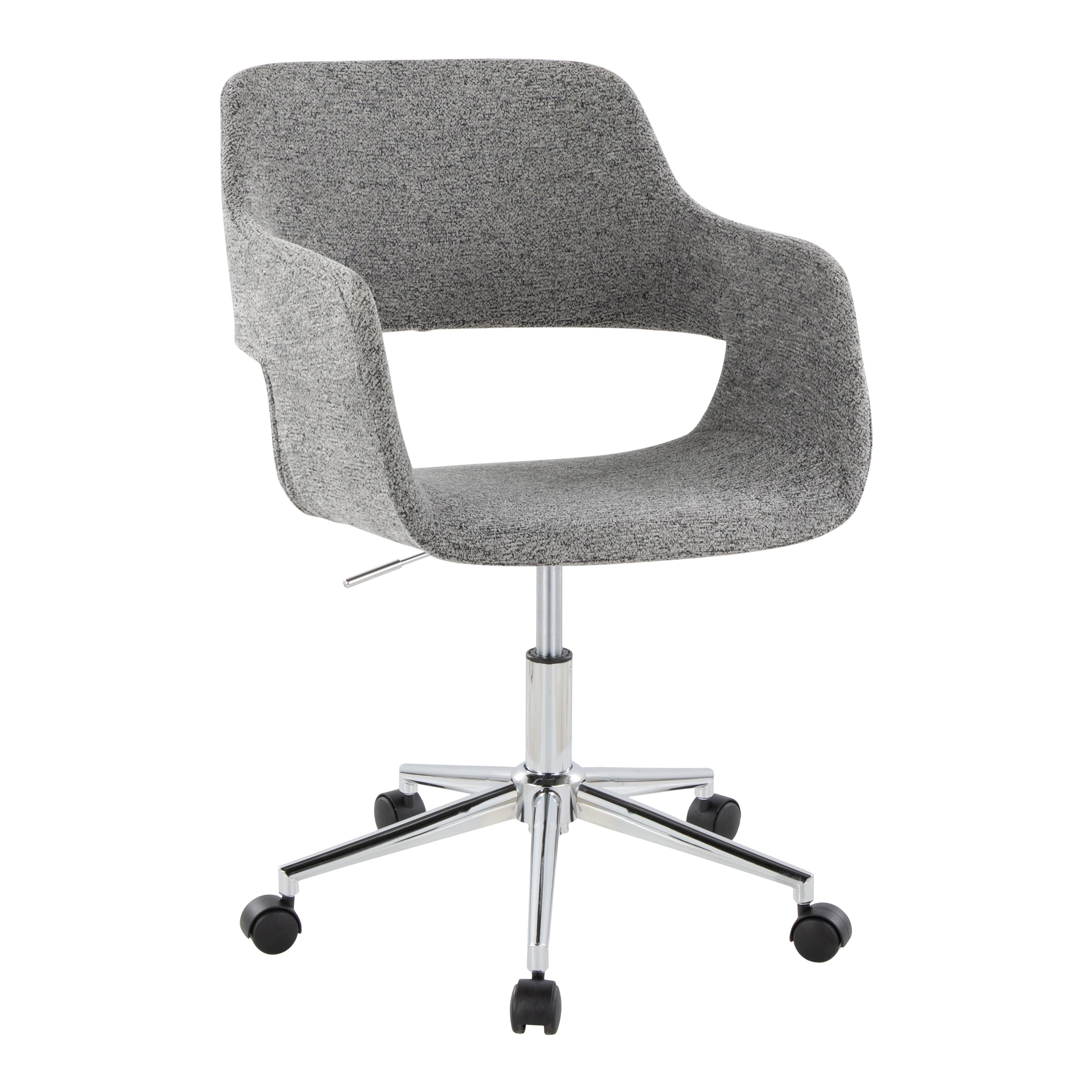 Contemporary Task Chair in Chrome Metal and Grey Fabric | Premium Home Decor - Grand Goldman