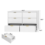 Simply Modern 6-Drawer Dresser, Chest of Drawers for Bedroom, Living Room, Hallway, and Entryway - Large Storage Cabinet White - Grand Goldman Shop