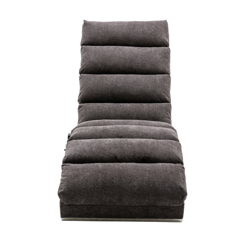 Ergonomic Linen Massage Chaise Lounge with Remote Control, Dark Gray, Electric Massage Lounger with 5 Modes - Grand Goldman Shop