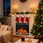 23 inch electric fireplace insert, ultra thin heater with log set & realistic flame, remote control with timer, overheating protection - Grand Goldman Shop