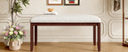 Upholstered Bench for Bedroom End of Bed,38-inch Entryway Bench for Living Room,Dining Bench with Padded Seat and Solid Wood Leg for Kitchen Bedroom,Indoor and Hallway (Bench, Beige+Cherry) - Grand Goldman Shop