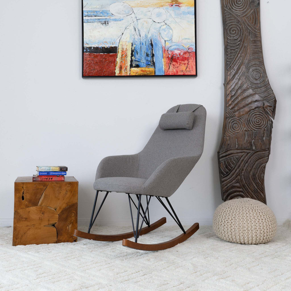 Chloe Mid Century Modern Rocker Livingroom And Bedroom Chair - Grand Goldman Shop