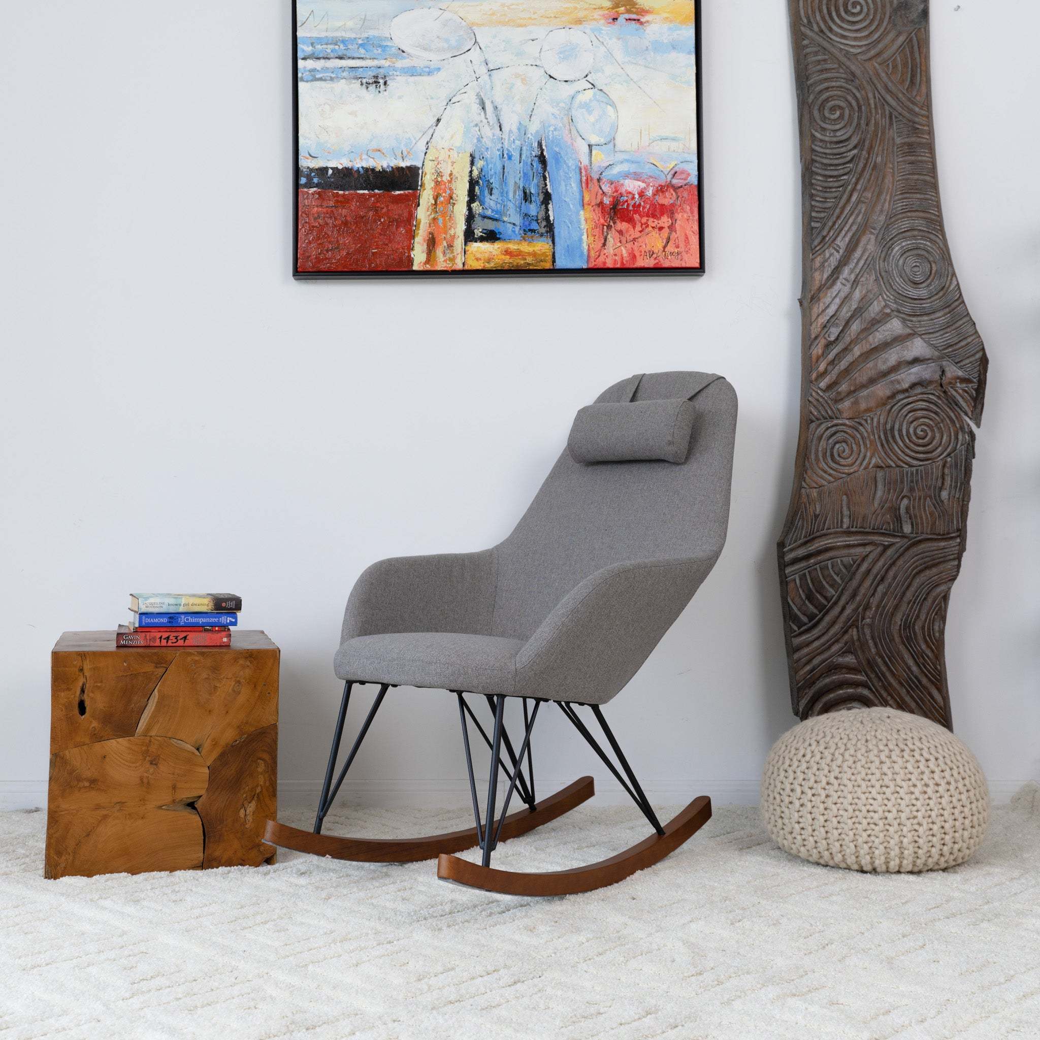 Chloe Mid Century Modern Rocker Livingroom And Bedroom Chair - Grand Goldman Shop