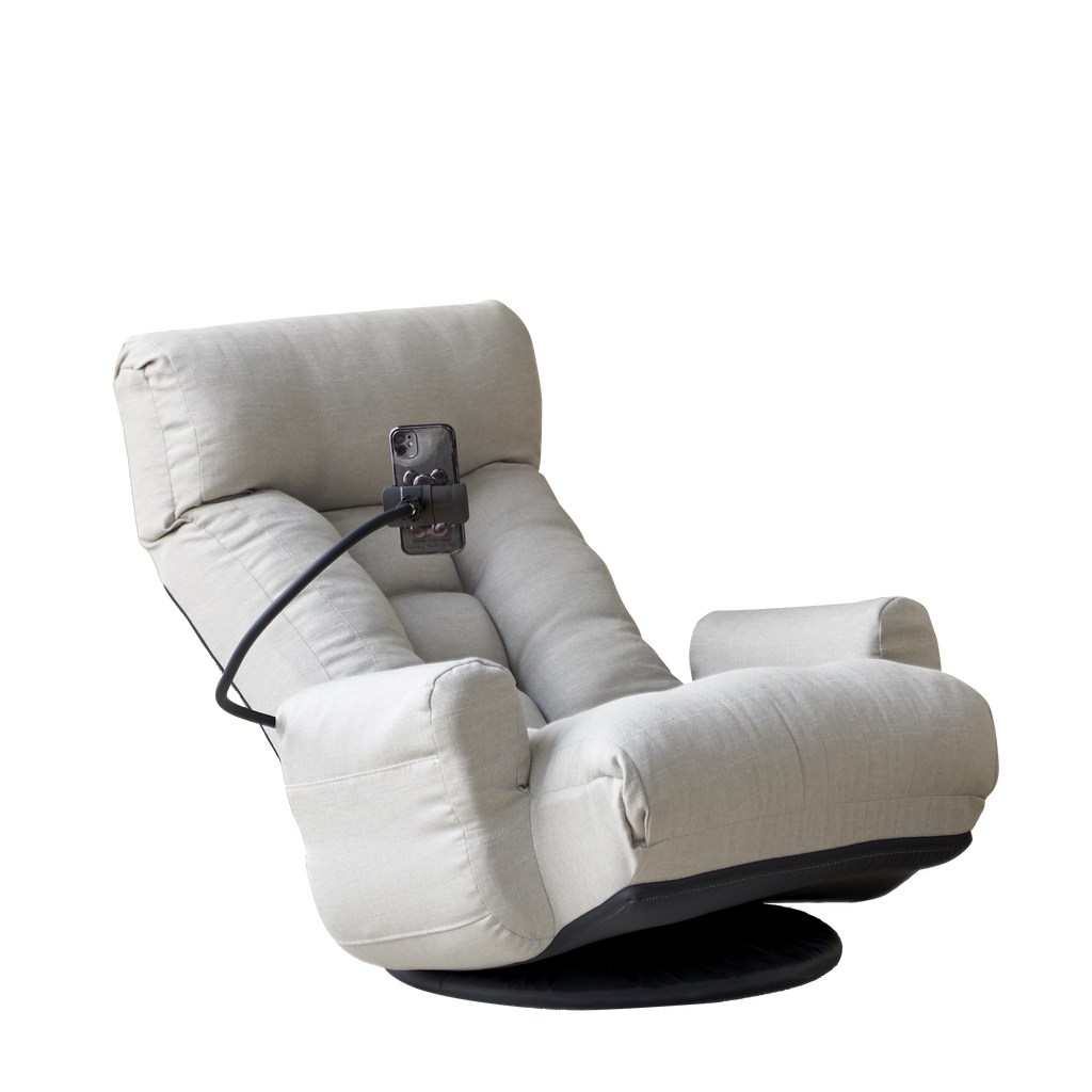 Adjustable Greay Swivel Lounge Chair with 360-Degree Rotating Seat and Headrest Support, Leisure Chair Deck Chair - Game Chair for Living Room - Grand Goldman Shop
