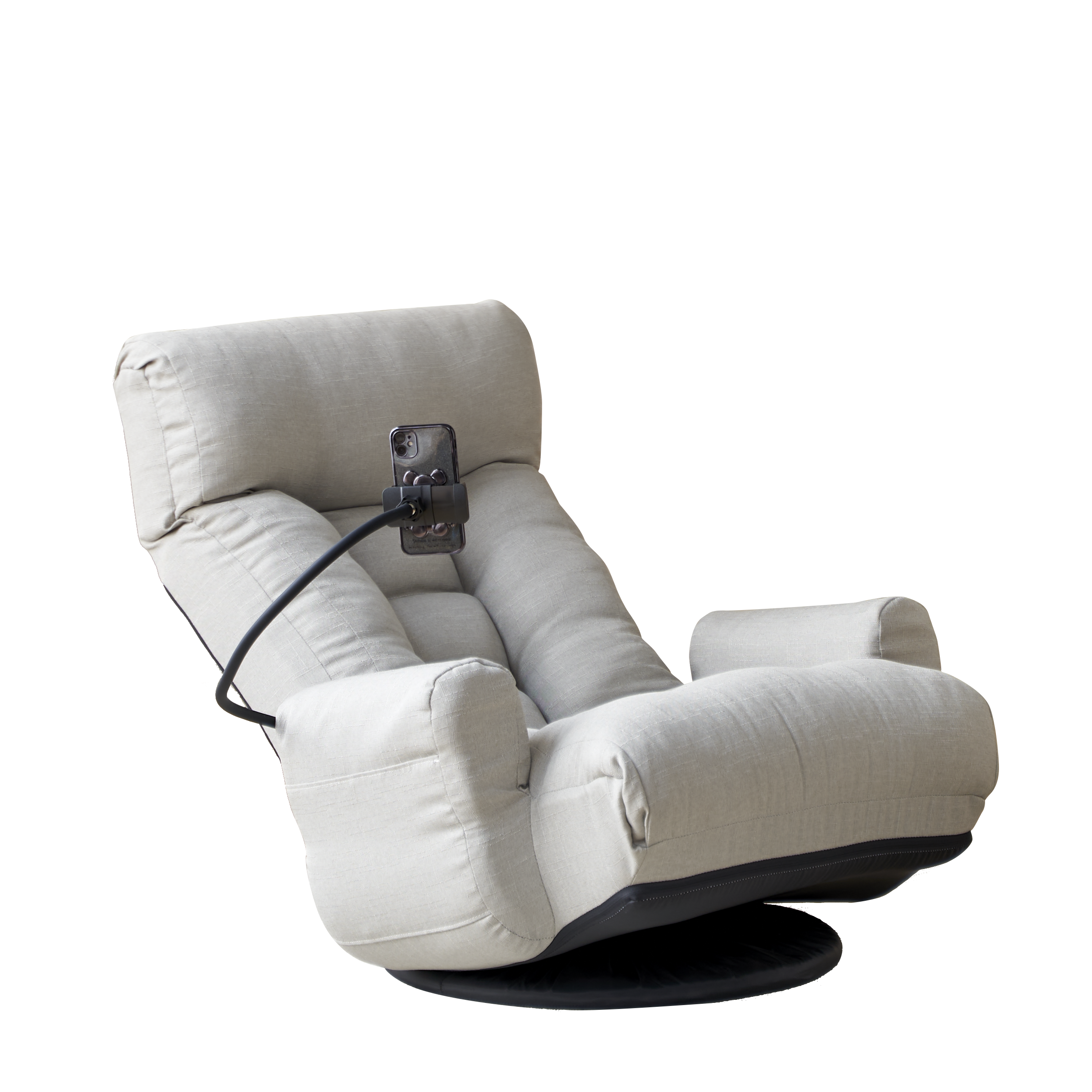 Adjustable Greay Swivel Lounge Chair with 360-Degree Rotating Seat and Headrest Support, Leisure Chair Deck Chair - Game Chair for Living Room - Grand Goldman Shop