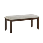 Dark Cherry Finish Wooden Frame 1pc Bench Chenille Upholstery Dining Furniture Kitchen Breakfast - Grand Goldman Shop