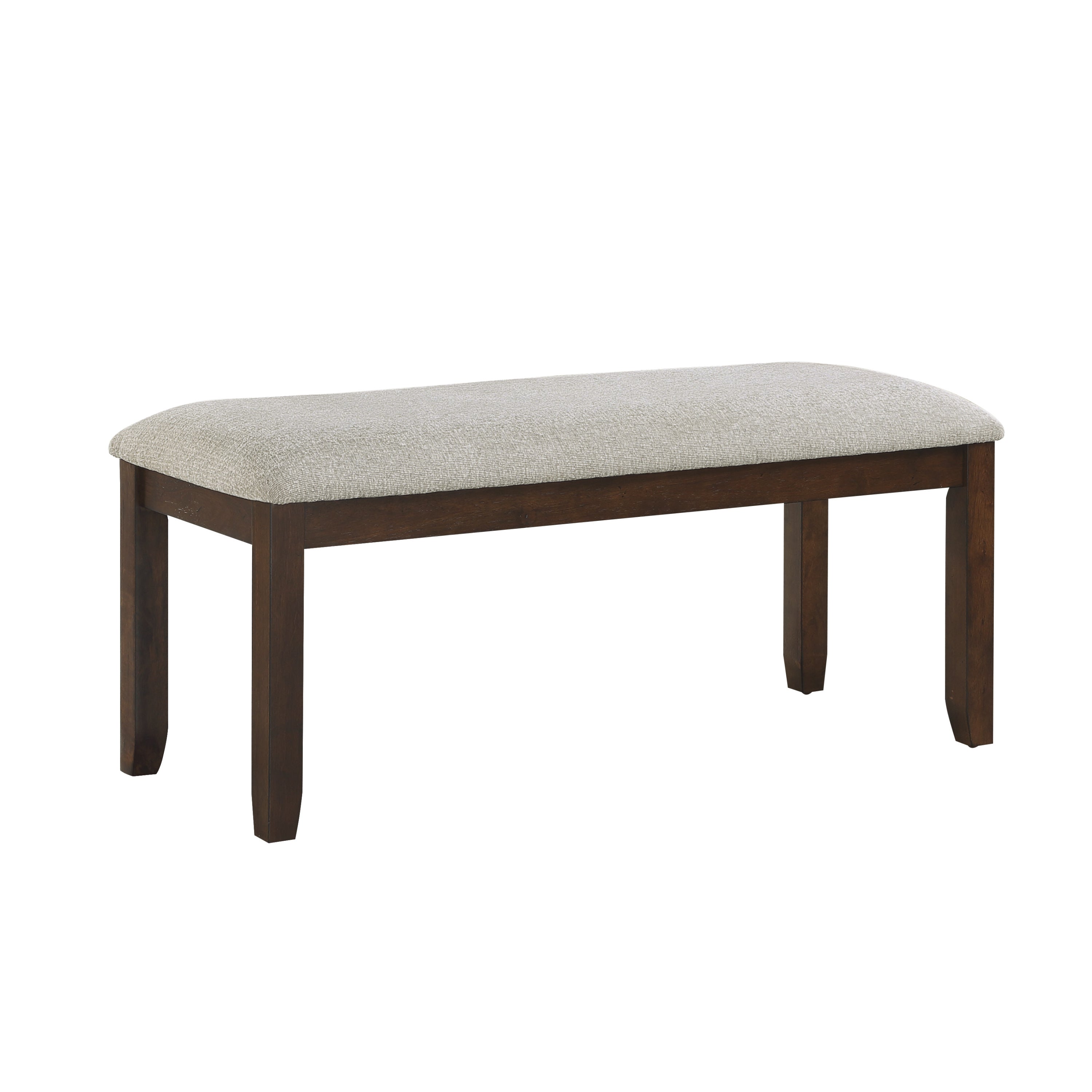 Dark Cherry Finish Wooden Frame 1pc Bench Chenille Upholstery Dining Furniture Kitchen Breakfast - Grand Goldman Shop