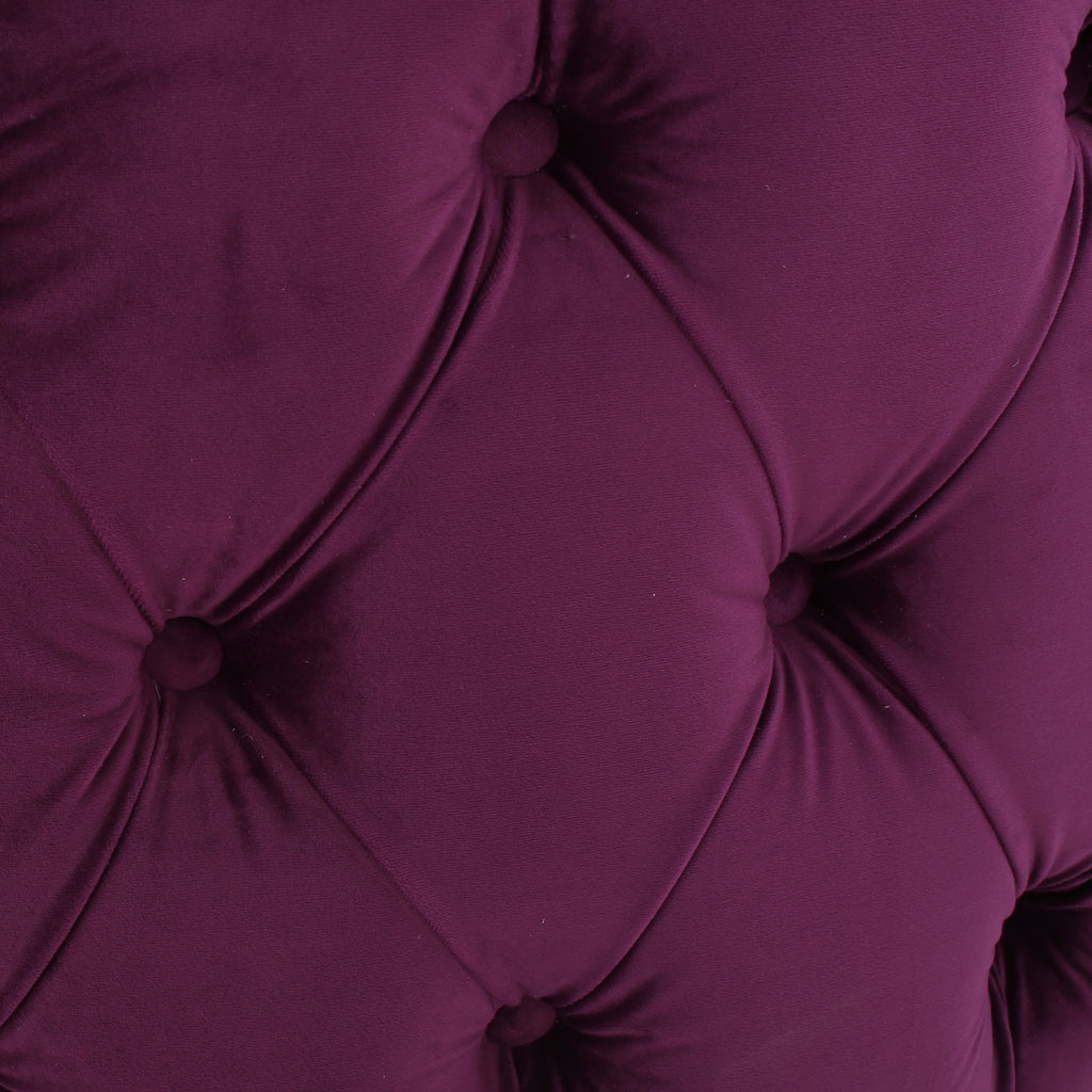 Modern Glam Ottoman Velvet Fuchsia 29.5-Inch - Grand Goldman Shop