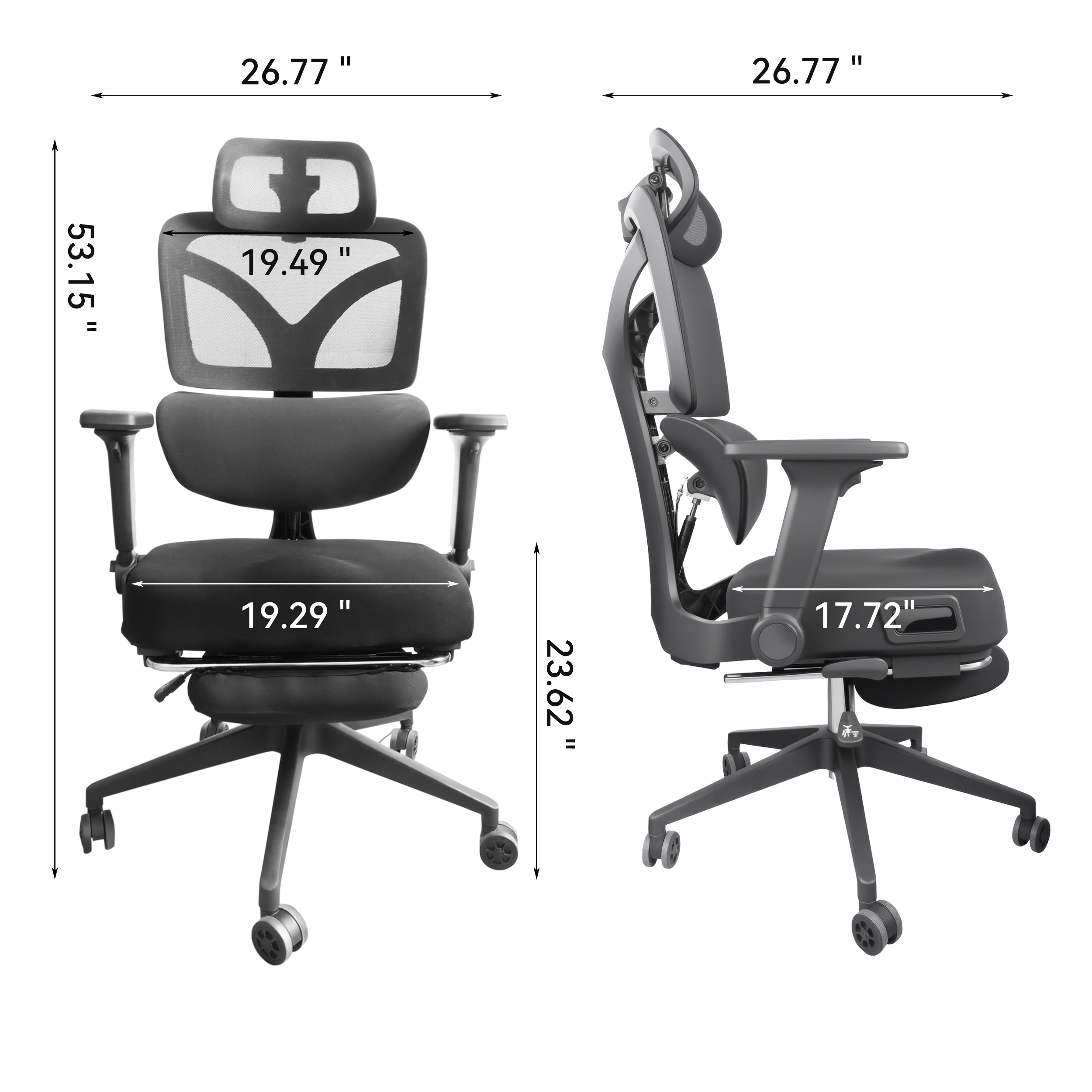 Zero Gravity Ergonomic Office Chair, 145° Recline with 3D Headrest & 4-Way Lumbar Support, Breathable Mesh Seat for Home/Work