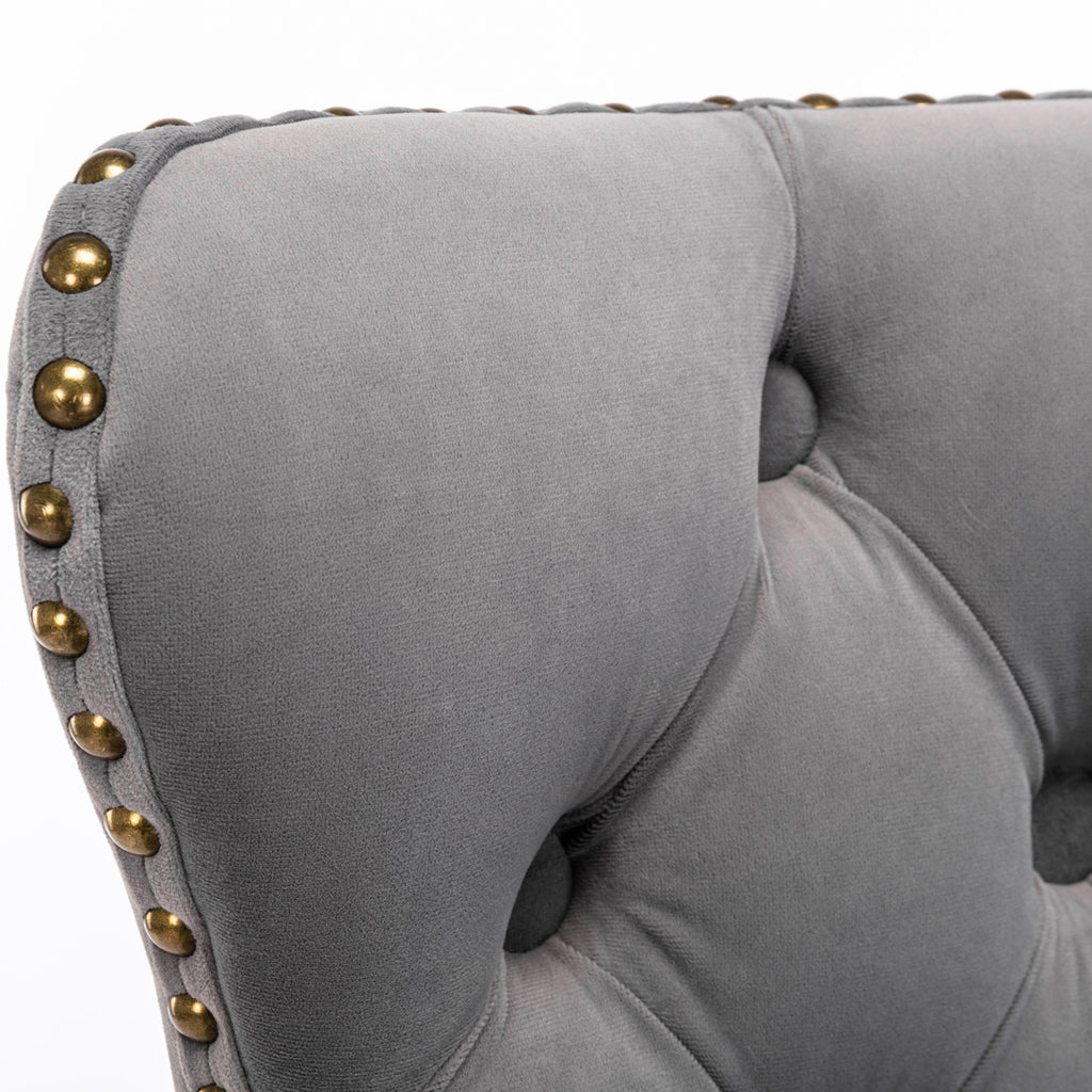 A&A Furniture,Swivel Velvet Barstools Adjusatble Seat Height from 25-33 Inch,17.7 inch base, Modern Upholstered Bar Stools with Backs Comfortable Tufted for Home Pub and Kitchen Island,Gray,Set of 2 - Grand Goldman Shop