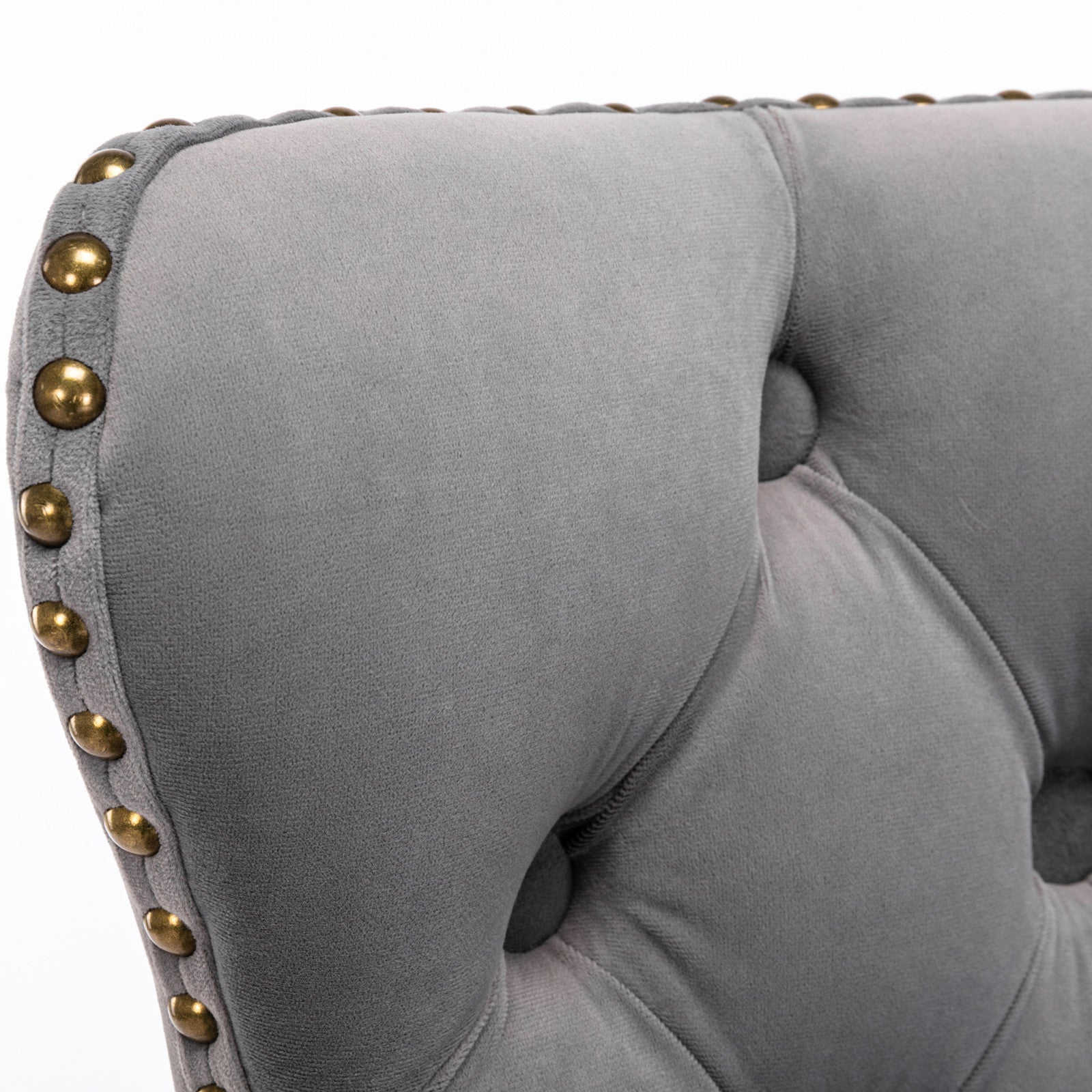 A&A Furniture,Swivel Velvet Barstools Adjusatble Seat Height from 25-33 Inch,17.7 inch base, Modern Upholstered Bar Stools with Backs Comfortable Tufted for Home Pub and Kitchen Island,Gray,Set of 2 - Grand Goldman Shop
