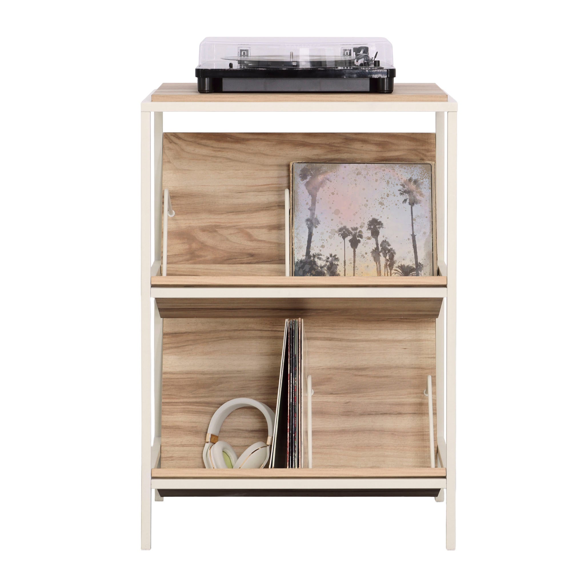 Accent Storage with Tilted Shelves, Acacia finish - Grand Goldman
