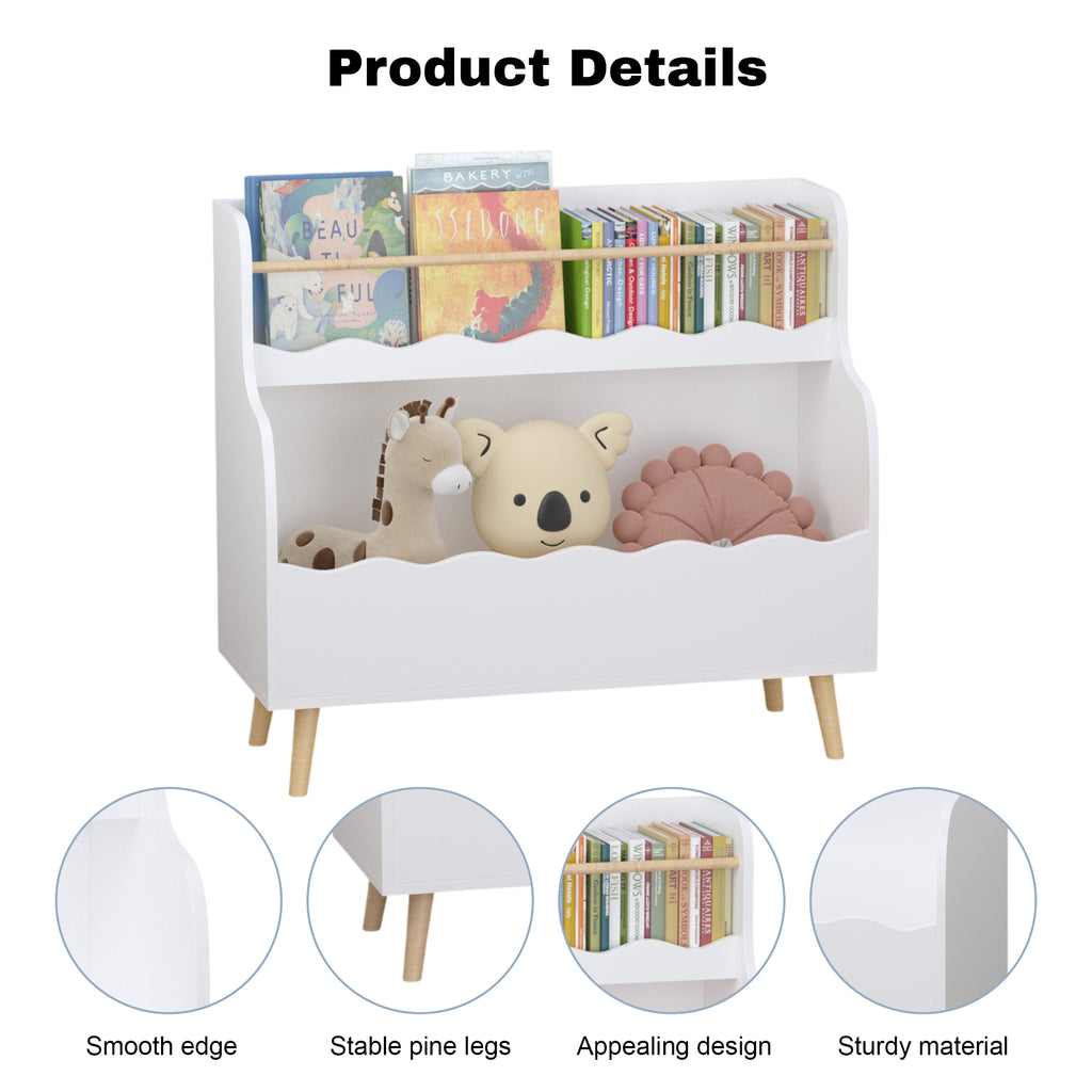Kids Bookcaes, Children Book Organizer, toy Storage Cabinet Organizer, White | Premium Home Decor - Grand Goldman