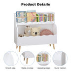 Kids Bookcaes, Children Book Organizer, toy Storage Cabinet Organizer, White | Premium Home Decor - Grand Goldman