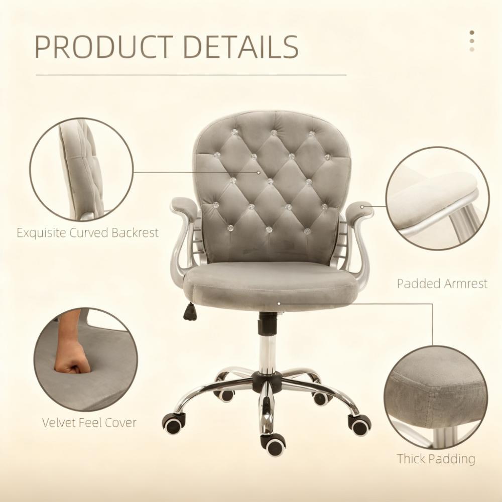 Luxury Tufted Office Chair for A Stylish Choice for Home & Office, Plush Comfort - Grand Goldman