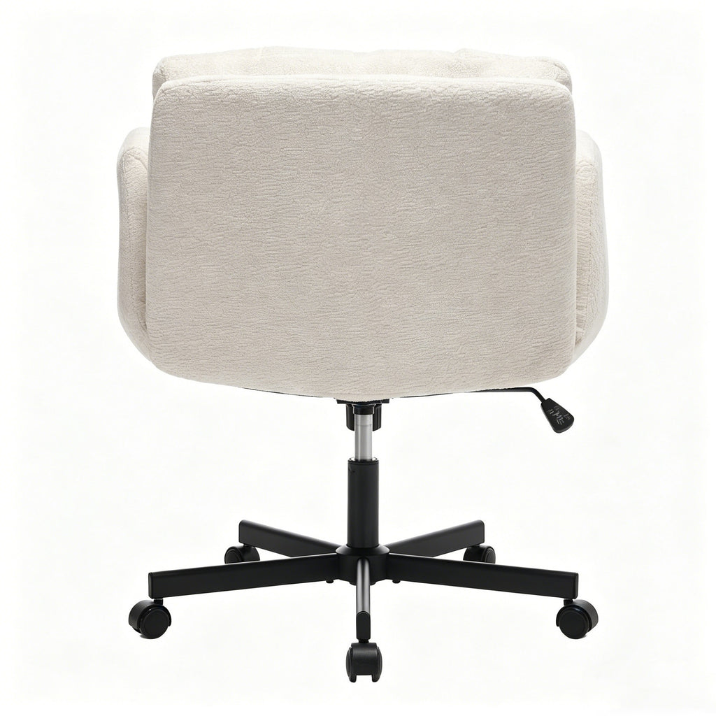 Modern Chenille Swivel Office Chair, Height Adjustable Task Chair with Convertible Multi-Position Armrests,Comfy Double Cushi