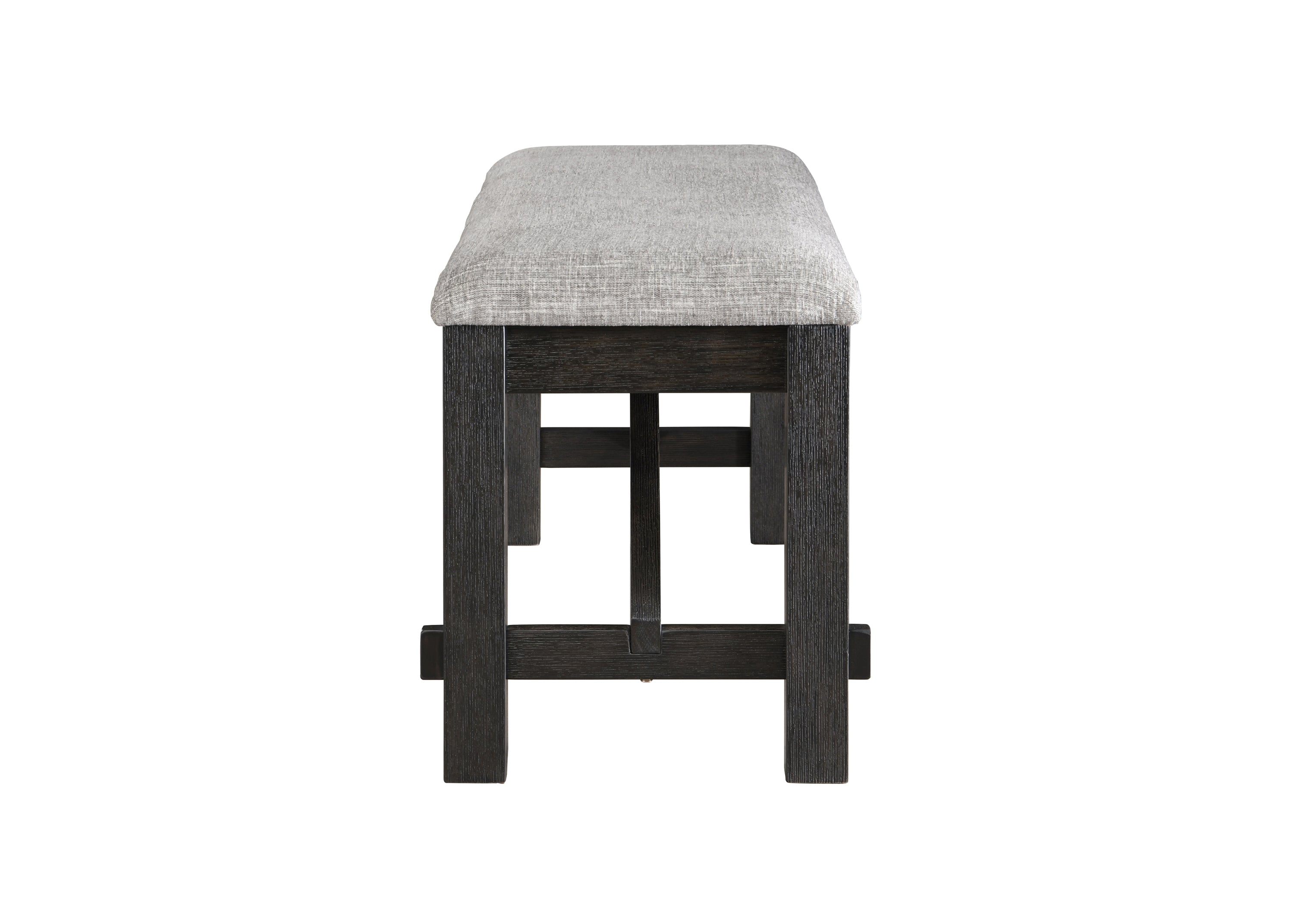 Cottage Style 1pc Upholstered Seat Wheat Charcoal Finish Bench Dining Room Bedroom Wooden Furniture Standard Height - Grand Goldman Shop