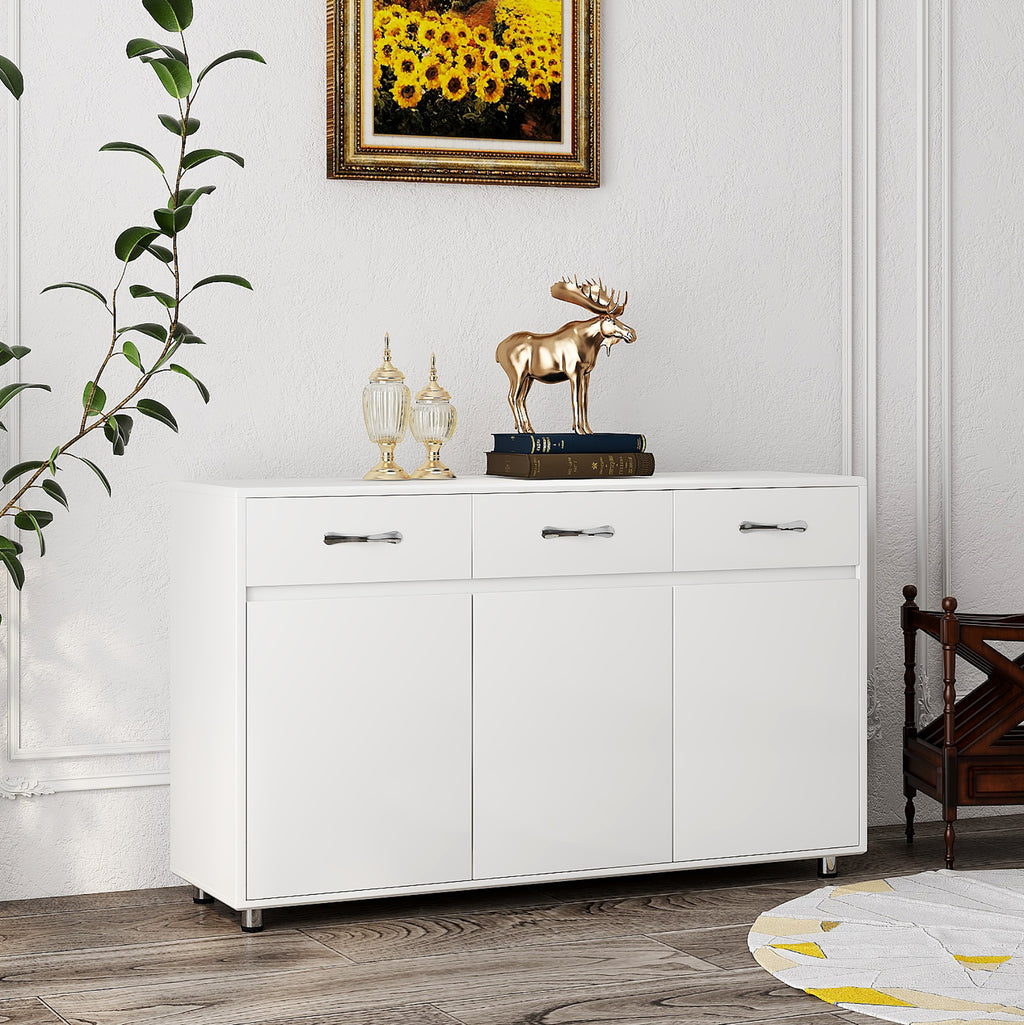 Three Doors Side Table-White - Grand Goldman Shop