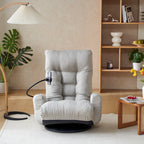 Adjustable Greay Swivel Lounge Chair with 360-Degree Rotating Seat and Headrest Support, Leisure Chair Deck Chair - Game Chair for Living Room - Grand Goldman Shop