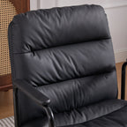 Office Chair,Mid Back Home Office Desk Task Chair with Wheels and Arms Ergonomic PU Leather Computer Rolling Swivel Chair wit