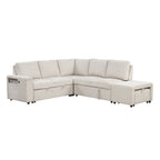 U_STYLE L-shaped Pull-Out Sofa Bed with Storage, USB Ports, and Cup Holders, Modular Design for Living Rooms, Offices & Apartments - Grand Goldman Shop