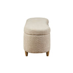Bailey Boucle Flip Top Storage Bench Taupe Polyester Solid Wood 48x16.5x18 inches - Grand Goldman Shop