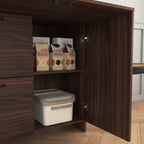 Desk Cabinet, with Storage Drawer & Shelves, Fold-up Desktop, Ideal for Home, Office, Kitchen storage organizer, Dormitory, Small Spaces W31.49'xD13.78'xH47.2' - Grand Goldman Shop