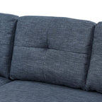 76.5' Linen Blend Upholstered Sectional with Pull-Out Bed and Chaise Storage - Grand Goldman Shop