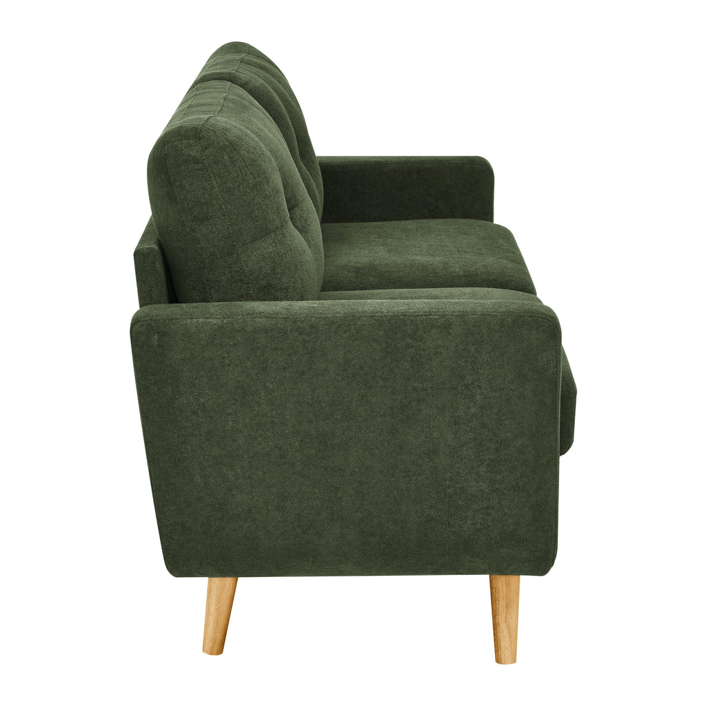 67.7' Wide Mid-Century Modern Upholstered Tufted Loveseat Sofa With Wooden Legs - Grand Goldman Shop