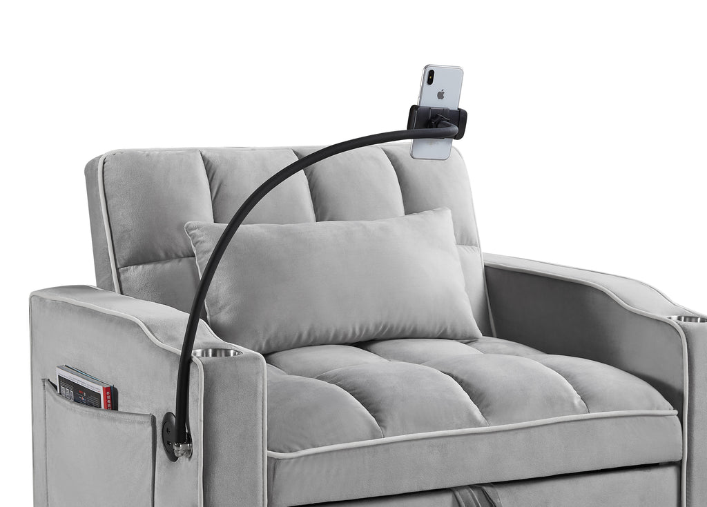 Convertible Sleeper Chair Sofa Bed Adjustable Pull Out Sleeper Chair Bed Multi-Pockets Folding Sofa Bed for Living Room Bedroom Small Space,3-in-1 Sofa Bed - Grand Goldman Shop