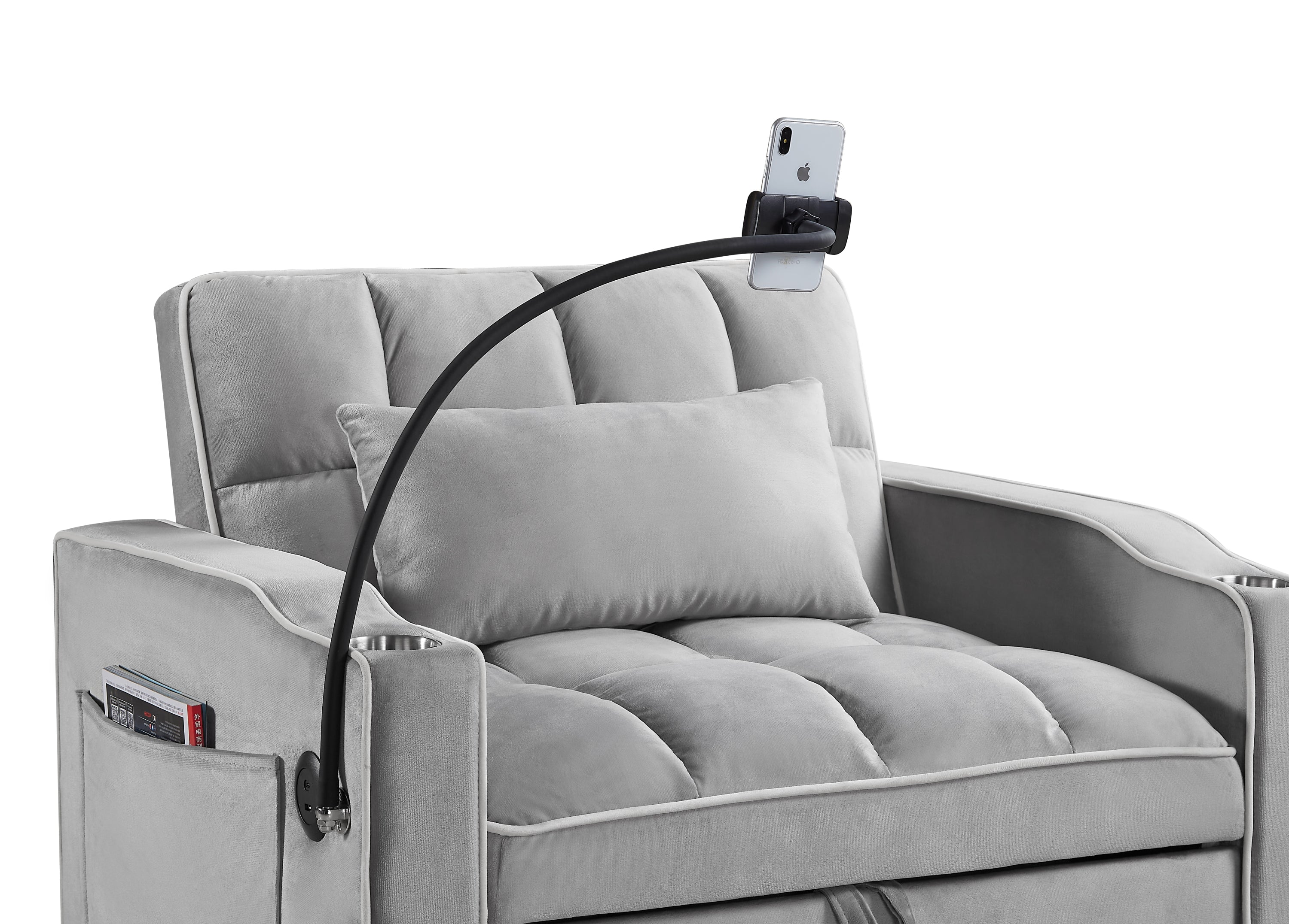 Convertible Sleeper Chair Sofa Bed Adjustable Pull Out Sleeper Chair Bed Multi-Pockets Folding Sofa Bed for Living Room Bedroom Small Space,3-in-1 Sofa Bed - Grand Goldman Shop