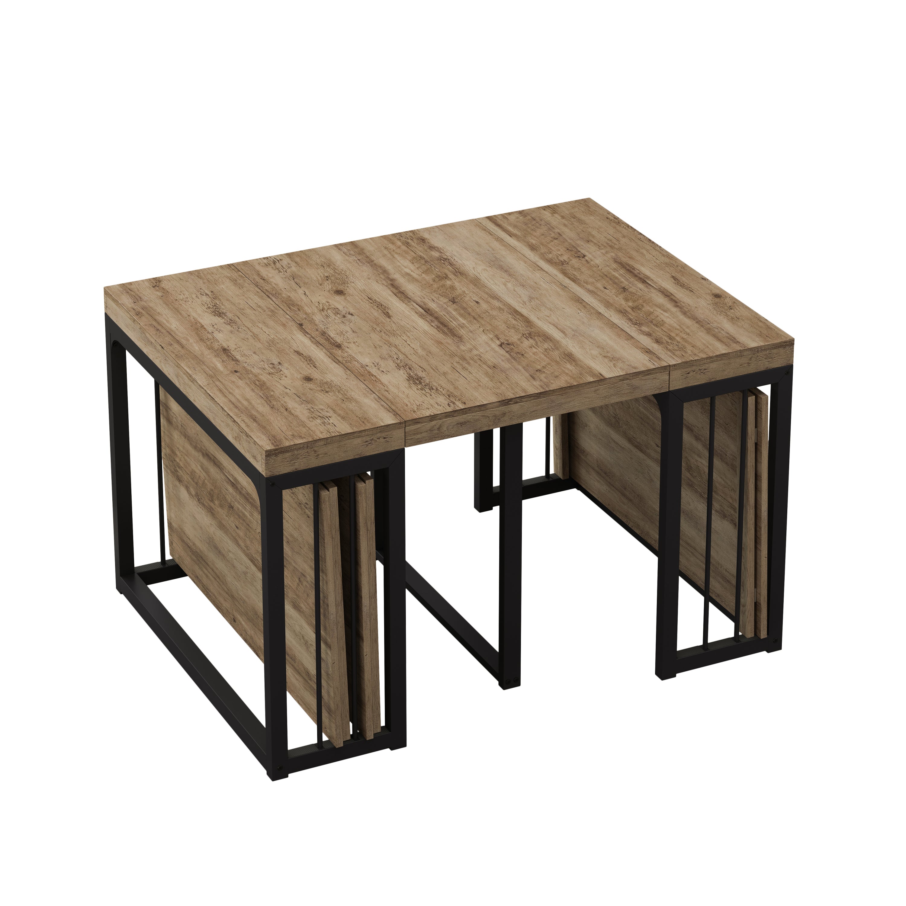23.62'- 118'Modern Extendable Dining Table,Seats 2-10 People,,Space-Saving Wood Dining Table for Kitchen/Dining Room/Living Room,Perfect for Family Gatherings/Parties(Ancient Wood) - Grand Goldman Shop