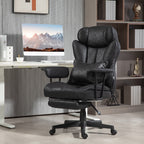 HOMCOM Executive Office Chair, 400LBS Big and Tall Office Chair with Foot Rest, Microfiber Computer Desk Chair with Lumbar Su
