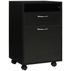 Mobile Storage Cabinet Organizer with Drawer and Cabinet, Printer Stand with Castors, Black | Premium Home Decor - Grand Gold