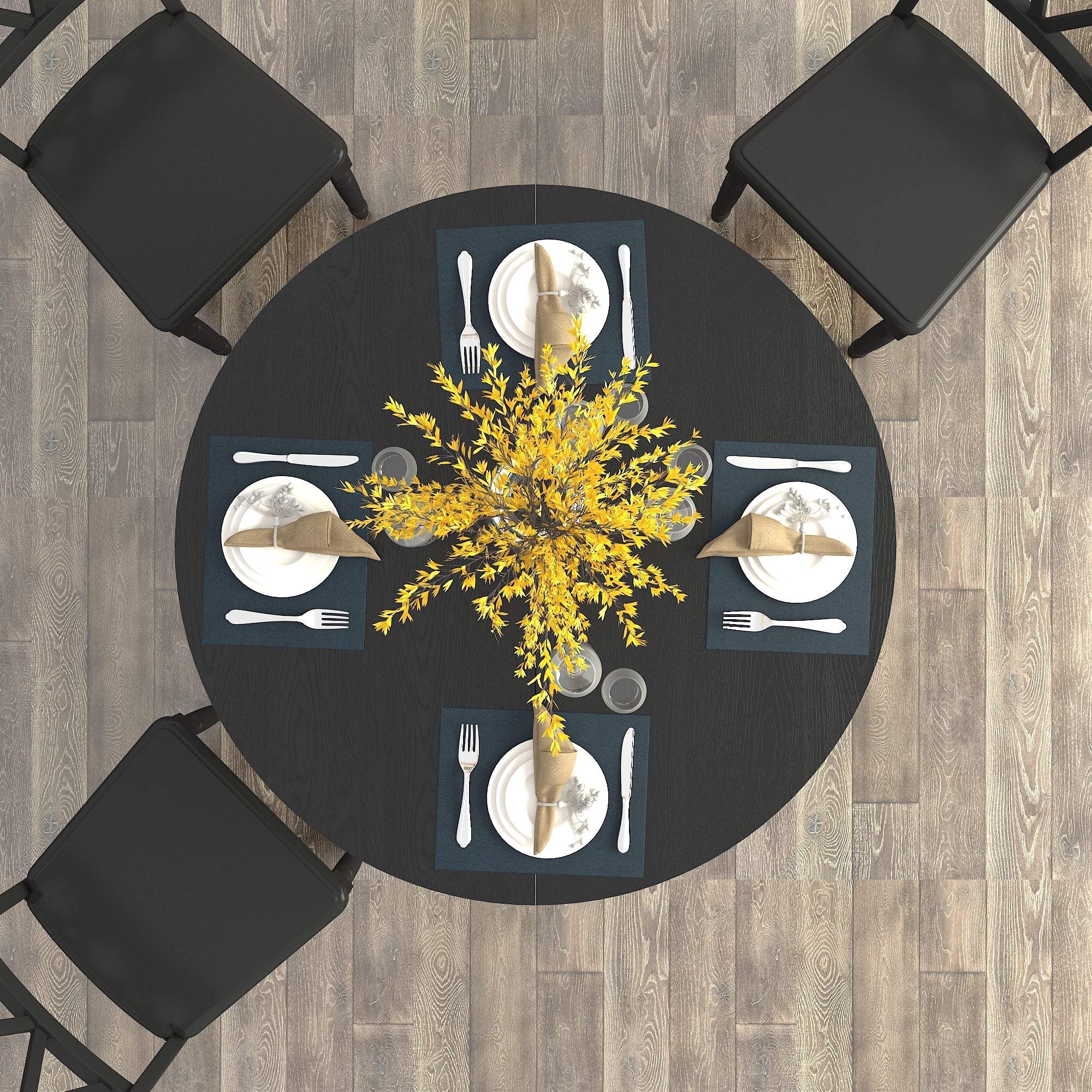 Farmhouse Kitchen Dining Table 59x43 Inch Expandable Oval Top with Removable Leaf Black MDF - Grand Goldman Shop