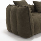 Cozy Beanbag Chair with High Resilience Foam Core for Two - Olive Green Chenille, 66x35x25 inches - Grand Goldman Shop