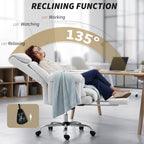HOMCOM High Back Office Chair, Reclining Desk Chair with Footrest, Thick Cushion, High Resilience Foam, Adjustable Height, Ro