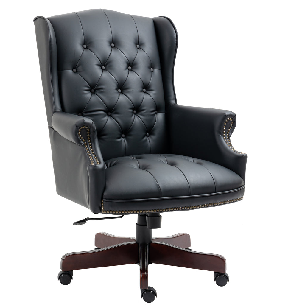 Executive Office Chair Comfortable Desk Chair - Ergonomic Design - Thick Padded Seat and Backrest - PU Leather Desk Chair wit