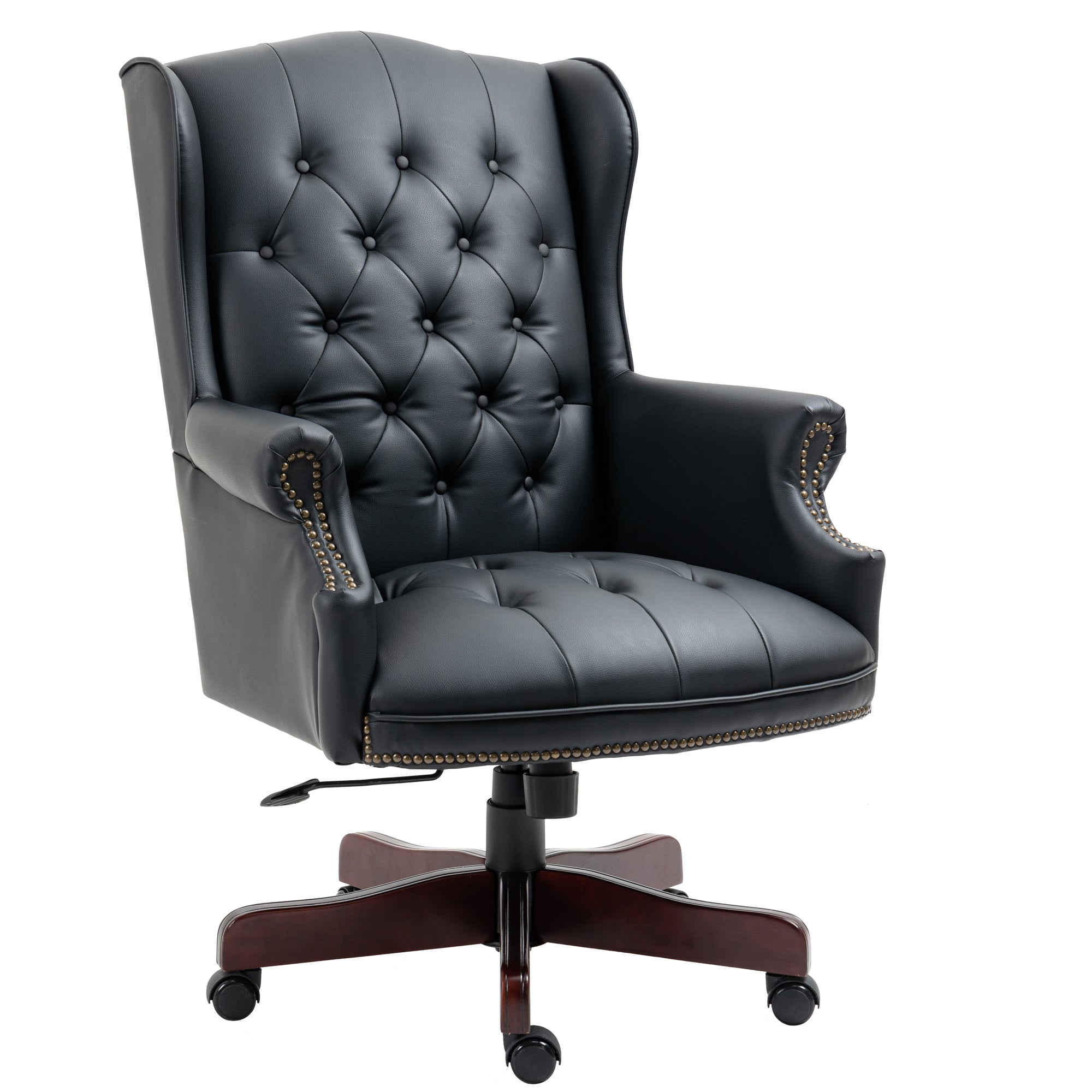 Executive Office Chair Comfortable Desk Chair - Ergonomic Design - Thick Padded Seat and Backrest - PU Leather Desk Chair wit