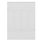 Modern Hallway Hall Tree with Metal Hooks and Storage Space, Multi-Functional Entryway Coat Rack with Shoe Cubbies, White - Grand Goldman Shop