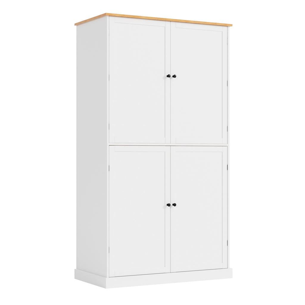 [Assembly Video Provided]TOPMAX 40.2x20x71.3inch High Freestanding Kitchen Pantry Large Cupboard Storage Cabinet with 2 Drawers, 2 Adjustable Shelves, 8 Door Shelves for Kitchen, Dining Room,White - Grand Goldman Shop