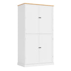 [Assembly Video Provided]TOPMAX 40.2x20x71.3inch High Freestanding Kitchen Pantry Large Cupboard Storage Cabinet with 2 Drawers, 2 Adjustable Shelves, 8 Door Shelves for Kitchen, Dining Room,White - Grand Goldman Shop